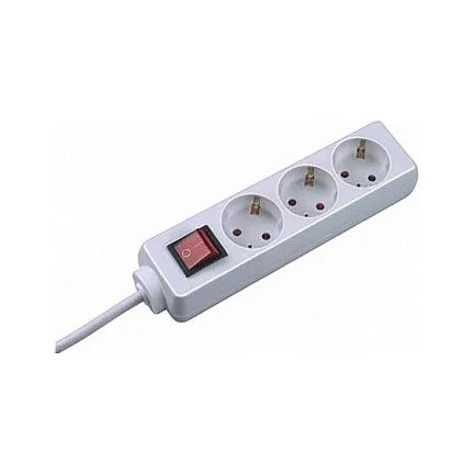 BACHMANN SELLY power strip 3x protective contact switch white 1.5m — image 1
