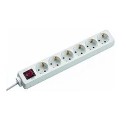 BACHMANN SELLY power strip 6x protective contact switch white 1.5m