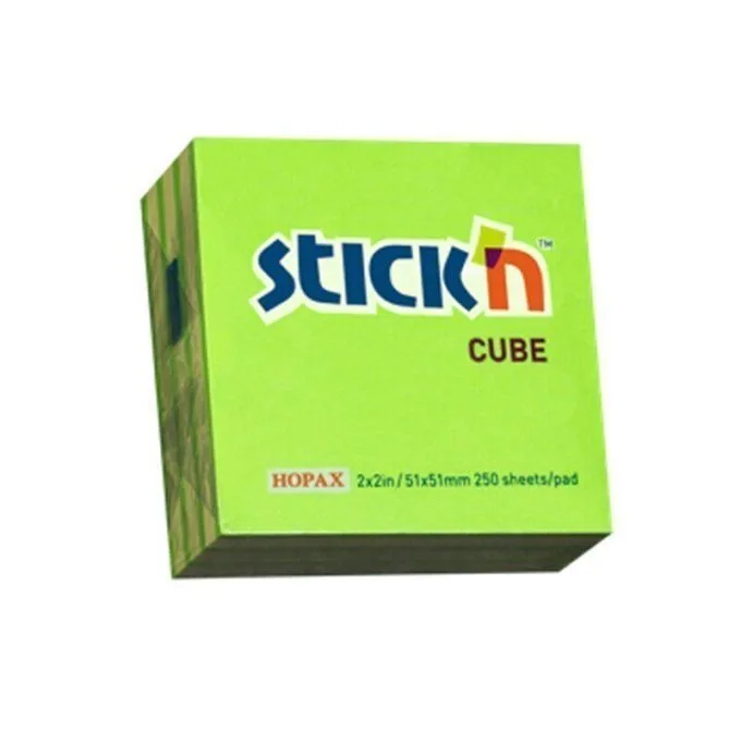STICK N 50X50MM 250 SHEETS CUBE YELLOW — image 1