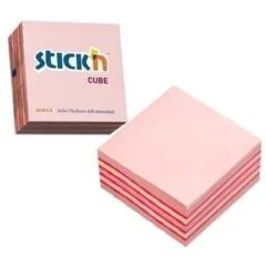 STICK N 76X76MM 400 SHEETS CUBE PINK YELLOW