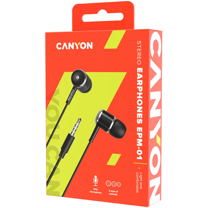 CANYON headphones EPM-01 Mic 1.2m Black — image 3