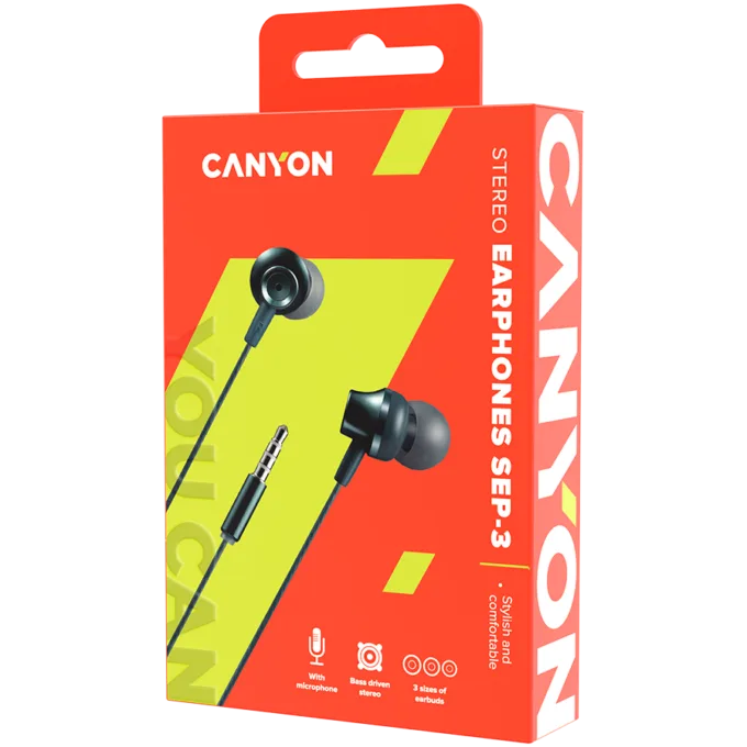 CANYON headphones SEP-3 Mic 1.2m Dark Grey — image 3