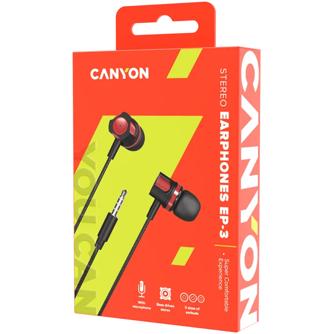 CANYON headphones EP-3 Mic 1.2m Red — image 3