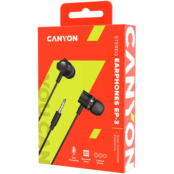 CANYON headphones EP-3 Mic 1.2m Dark Grey — image 3