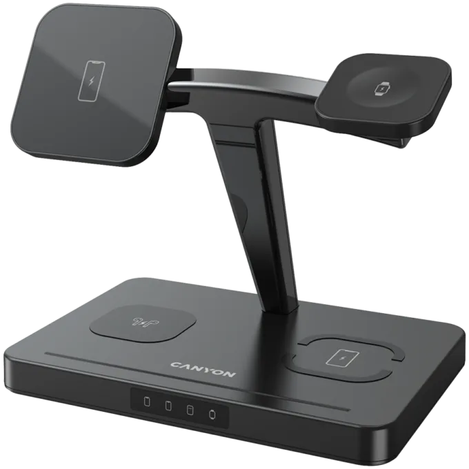 CANYON wireless charger WS-404 15W 4in1 Black — image 1