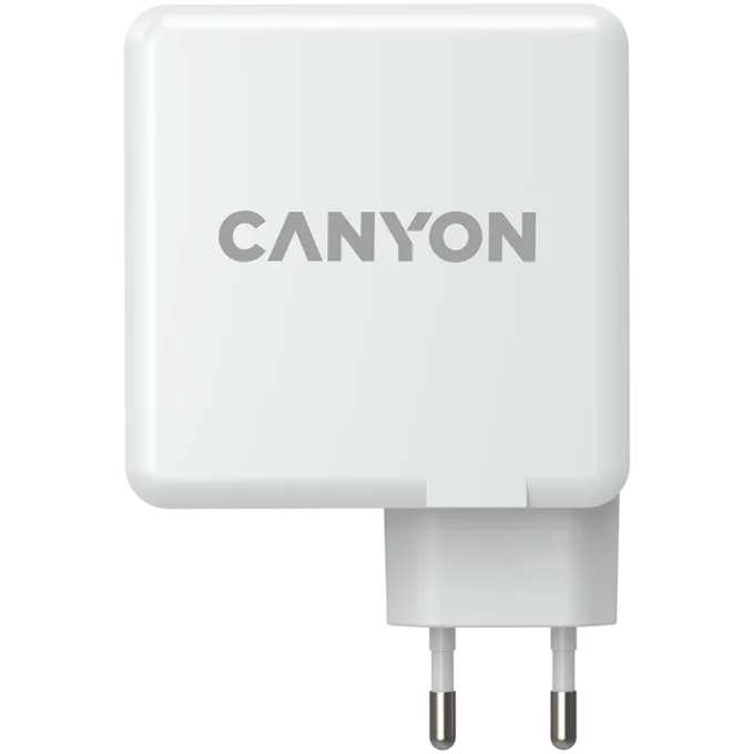 CANYON H-100, GAN 100W charger Input:100V-240V Output: USB-C1/C2: 5V 3A, 9V 3A, 12V 3A, 15V 3A, 20V 5A USB-A 1/A2, 4.5V/5A, 5V/4.5A, 9V/3A, 12V/2.5A, 20V/1.5A C1+C2, 65W + 30W, C1+A1, 65W + 30W, C1+A2, 65W + 30W, C1+A1+A2, 65W — image 1