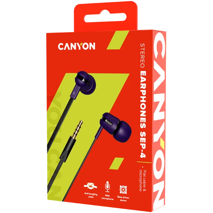 CANYON headphones SEP-4 Mic Flat 1.2m Violet — image 2