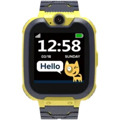 CANYON Tommy KW-31, Kids smartwatch, 1.54 inch colorful screen, Camera 0.3MP, Mirco SIM card, 32+32MB, GSM(850/900/1800/1900MHz), 7 games inside, 380mAh battery, compatibility with iOS and android, Yellow, host: 54*42.6*13.6mm, strap: 230*20mm, 45g