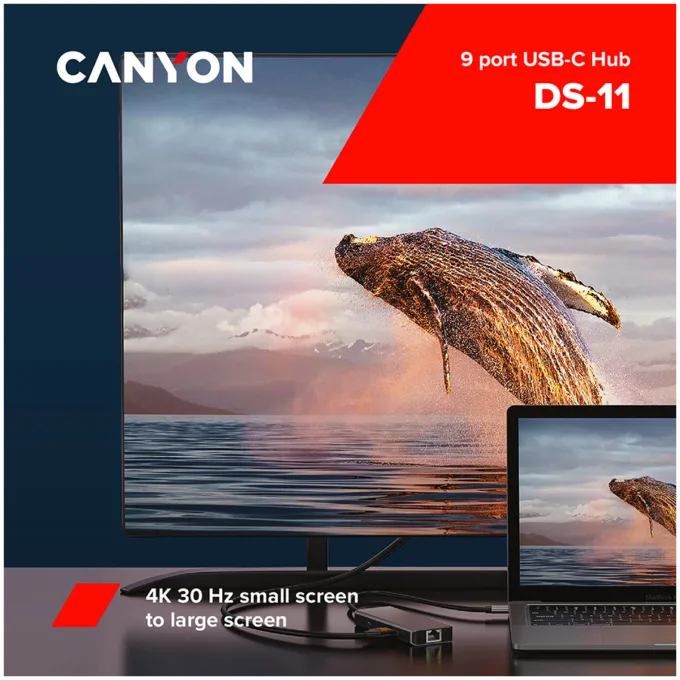 CANYON hub DS-11 9in1 USB-C Space Grey — image 3