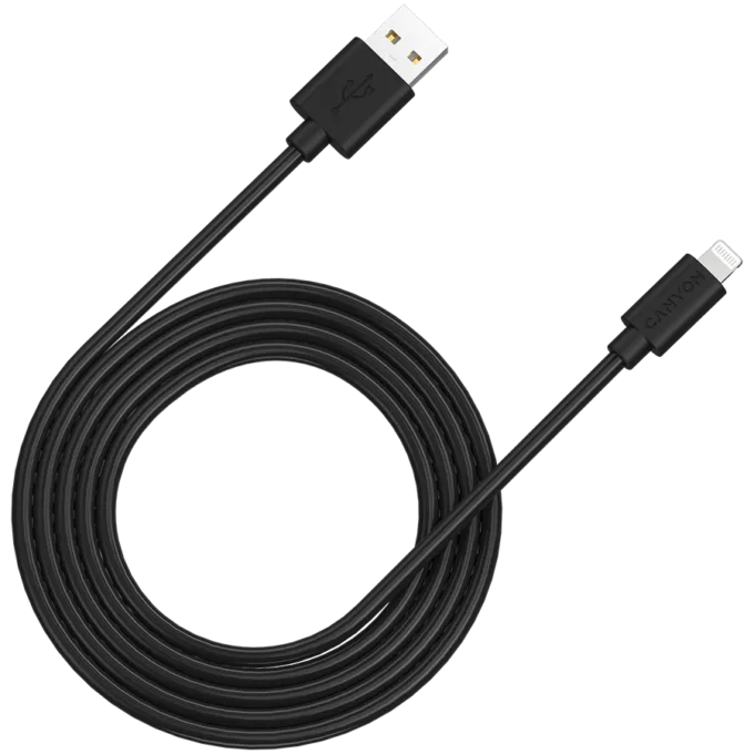 CANYON cable MFI-12 USB-A to Lightning 2m Black — image 1