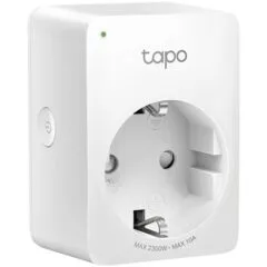 Tapo mini smart plug P100, 220-240V, 50/60Hz, 802.11b/g/n wifi connection, onboard Bluetooth 4.2, one status indicator, one power button, works with Google Assistant and Amazon Alexa, easy setup and management with Tapo Appp