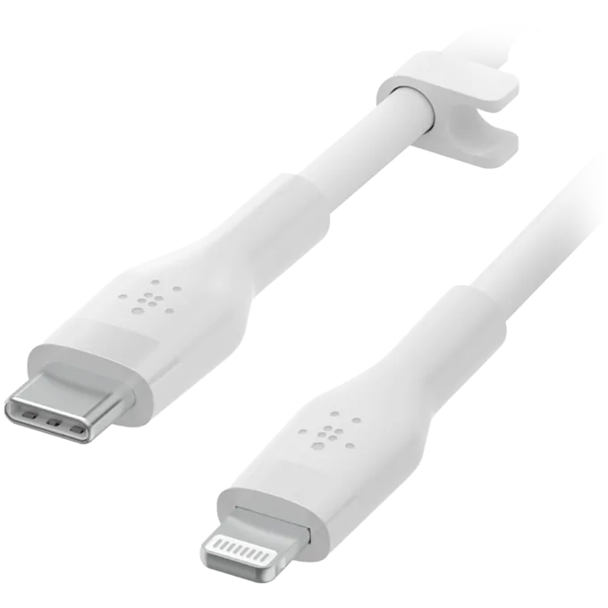 BELKIN BoostCharge Flex USB-A Silicone Cable with Lightning Connector, 1M, White — image 1