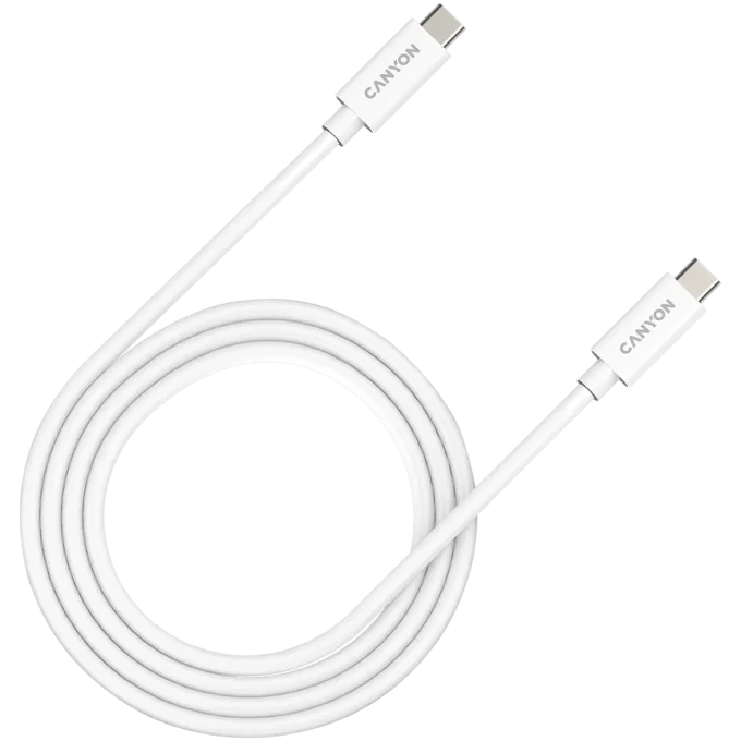 CANYON UC-44, cable, U4-CC-5A1M-E, USB4 TYPE-C to TYPE-C cable assembly 40G 1m 5A 240W(ERP) with E-MARK, CE, ROHS, white — image 1