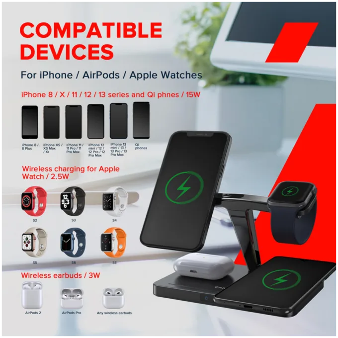 CANYON wireless charger WS-404 15W 4in1 UK Black — image 5