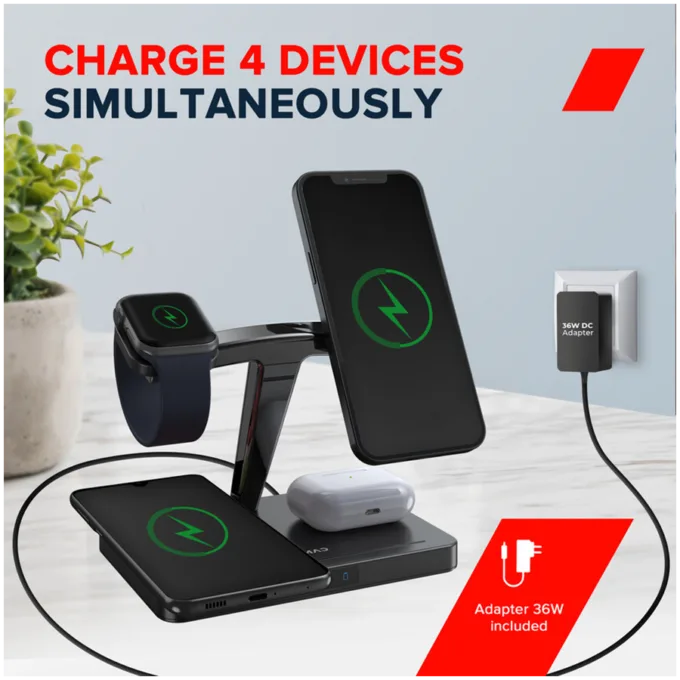 CANYON wireless charger WS-404 15W 4in1 UK Black — image 7