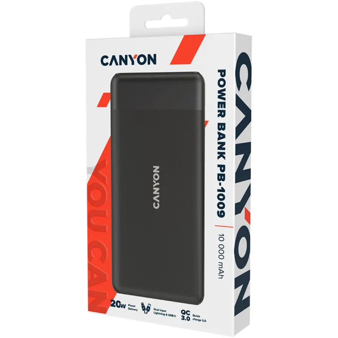 CANYON power bank PB-109 10000 mAh PD 18W QC 3.0 20W Black — image 4
