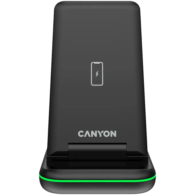 CANYON wireless charger WS-304 15W 3in1 Black — image 1