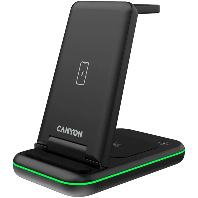 CANYON wireless charger WS-304 15W 3in1 Black — image 2