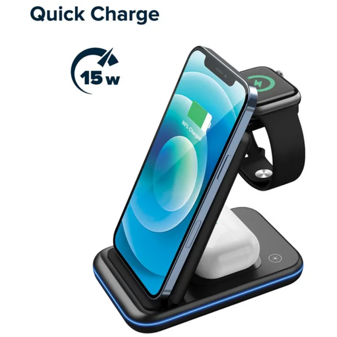 CANYON wireless charger WS-304 15W 3in1 UK Black — image 9
