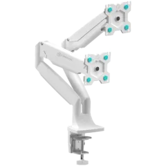 ONKRON Dual Monitor Desk Mount Stand for 13 to 32-Inch LCD LED Monitors up to 9 kg, White