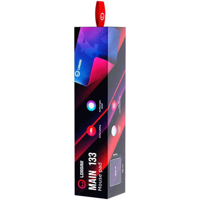 Lorgar Main 133, Gaming mouse pad, High-speed surface, Purple anti-slip rubber base, size: 360mm x 300mm x 3mm, weight 0.2kg — image 7