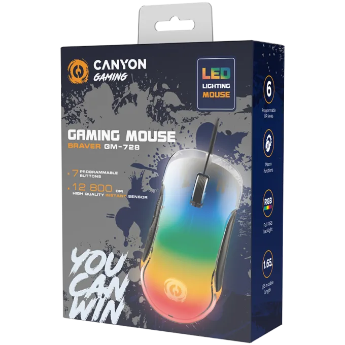 CANYON mouse Braver GM-728 LED Crystal 7buttons Wired Black — image 4