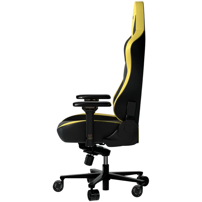 LORGAR Base 311, Gaming chair, PU eco-leather, 1.8 mm metal frame, multiblock mechanism, 4D armrests, 5 Star aluminium base, Class-4 gas lift, 75mm PU casters, Black + yellow — image 5