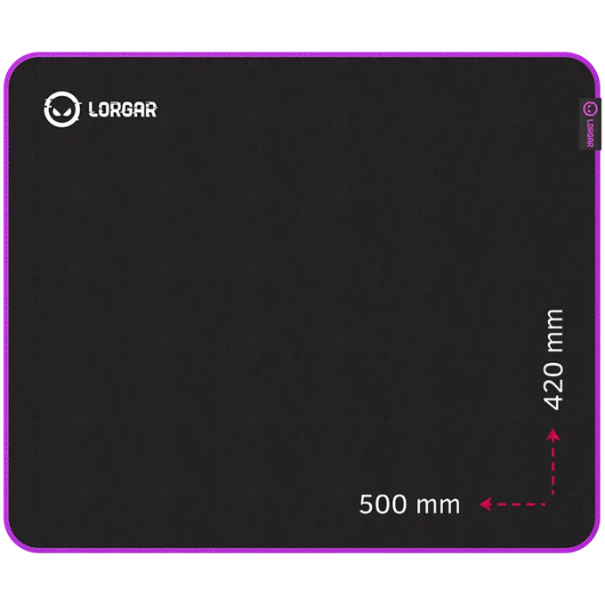 Lorgar Main 315, Gaming mouse pad, High-speed surface, Purple anti-slip rubber base, size: 500mm x 420mm x 3mm, weight 0.39kg — image 1