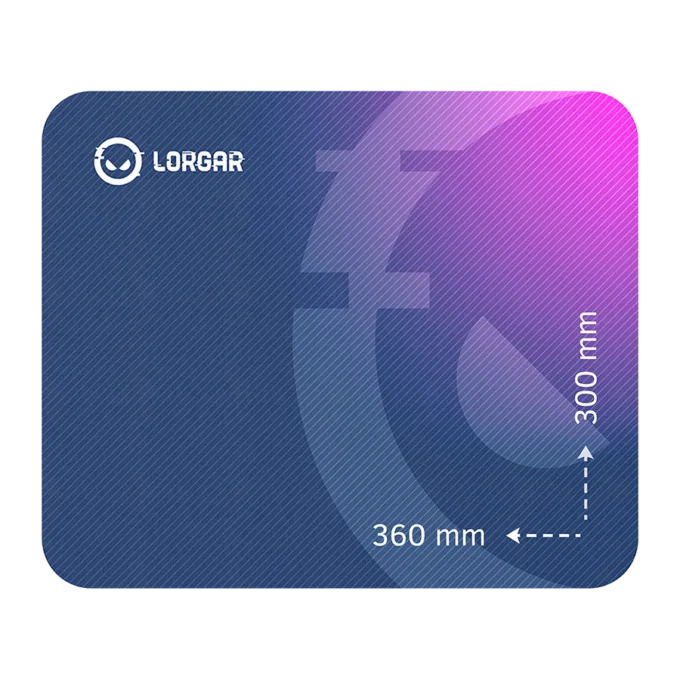 Lorgar Main 133, Gaming mouse pad, High-speed surface, Purple anti-slip rubber base, size: 360mm x 300mm x 3mm, weight 0.2kg — image 1