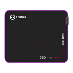 Lorgar Main 313, Gaming mouse pad, High-speed surface, Purple anti-slip rubber base, size: 360mm x 300mm x 3mm, weight 0.195kg