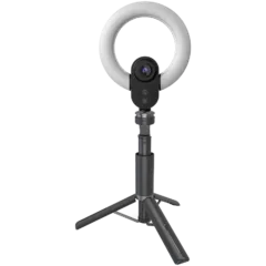 LORGAR Circulus 910, Streaming web camera, 5MP 2592X1944 max resolution, up to 60fps, 1/2.8", Sony STARVIS CMOS image sensor, full glass lens, 5.5'' built-in ring light (1700-14 000K), foldable tripod, auto focus, dual microphones with AI noise reduction, USB Type C, size: 470*133*115mm, 0.525kg, black+white