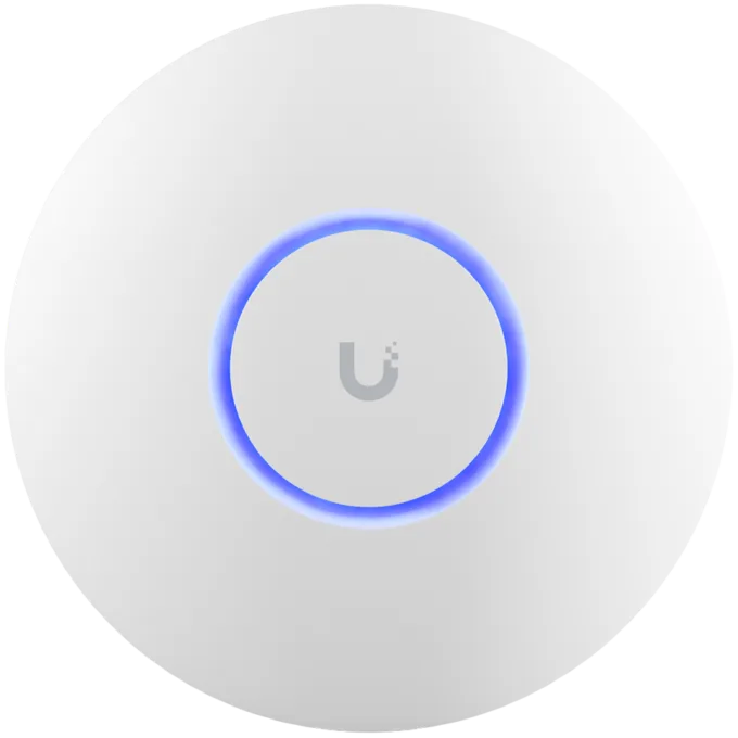 UBIQUITI U6+, WiFi 6, 4 spatial streams, 140 m² (1,500 ft²) coverage, 300+ connected devices, Powered using PoE, GbE uplink. — image 1