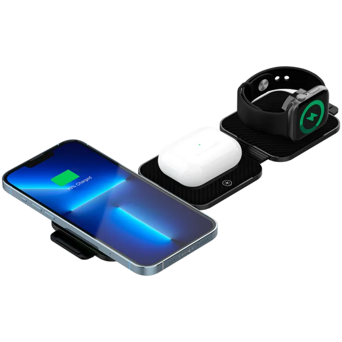 CANYON wireless charger WS-305 15W 3in1 Foldable Black — image 2
