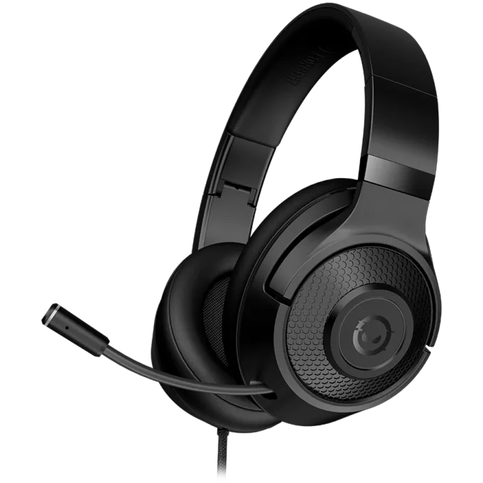 LORGAR Noah 101, Gaming headset with microphone, 3.5mm jack connection, cable length 2m, foldable design, PU leather ear pads, size: 185*195*80mm, 0.245kg, black — image 2