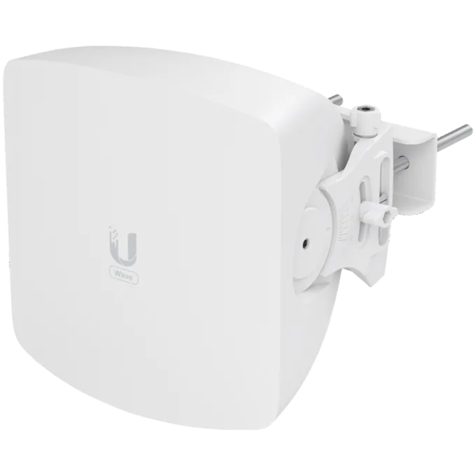 UBIQUITI Wave AP; Max. throughput: 5.4 Gbps (2.7 Gbps duplex); 30° sector coverage; 5 GHz weatherproof backup radio (Max. throughput: 800 Mbps); 2.5 GbE and (1) 10G SFP+ WAN ports; Integrated GPS & Bluetooth; 15 client capacity: Wave Pro (8 km link range), Wave Long-Range (8 km link range), Wave Nano (5 km link range), Wave Pico (1.3 km link range). — image 1