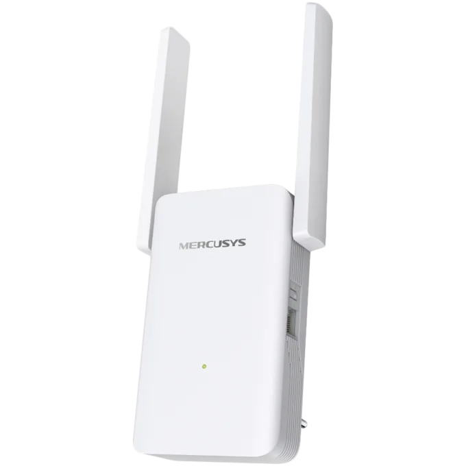 Mercusys ME70X AX1800 Wi-Fi Range Extender, 574 Mbps at 2.4 GHz + 1201 Mbps at 5 GHz, 2× Fixed External Antennas, 1 × Gigabit Port, Wall Plugged, 1024 QAM, OFDMA, MERCUSYS APP, Range Extender/Access Point mode, Beamforming, MU-MIMO — image 1