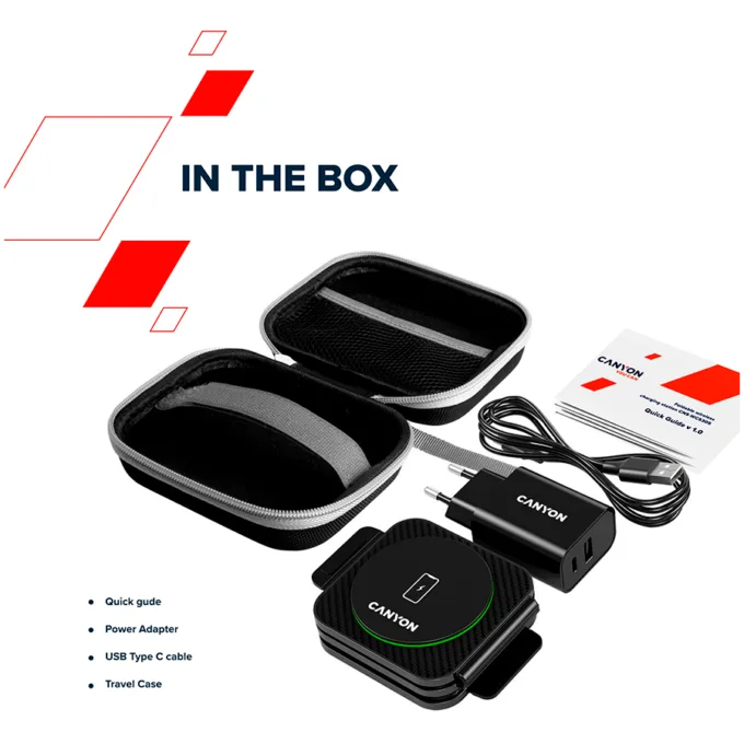CANYON wireless charger WS-305 15W 3in1 Foldable UK Black — image 10