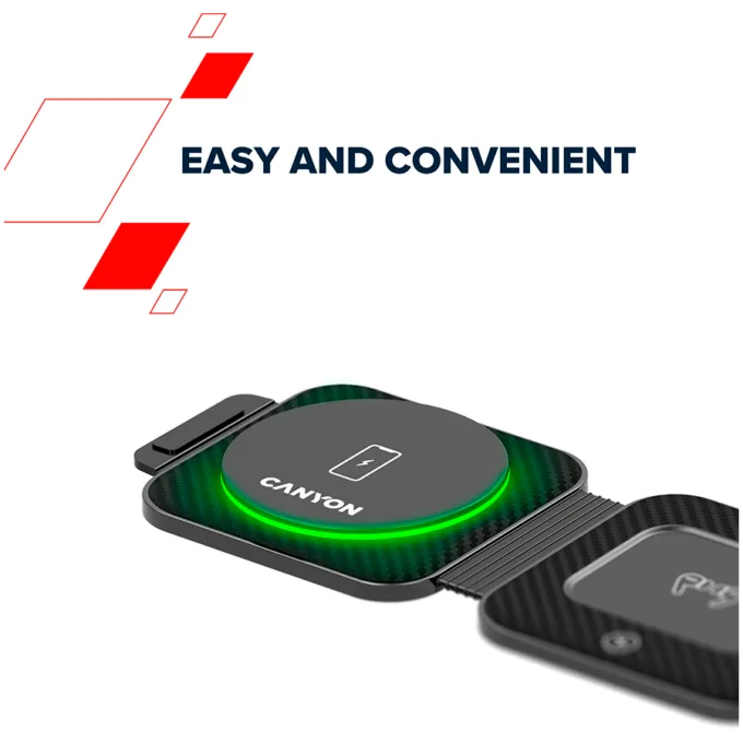 CANYON wireless charger WS-305 15W 3in1 Foldable UK Black — image 17