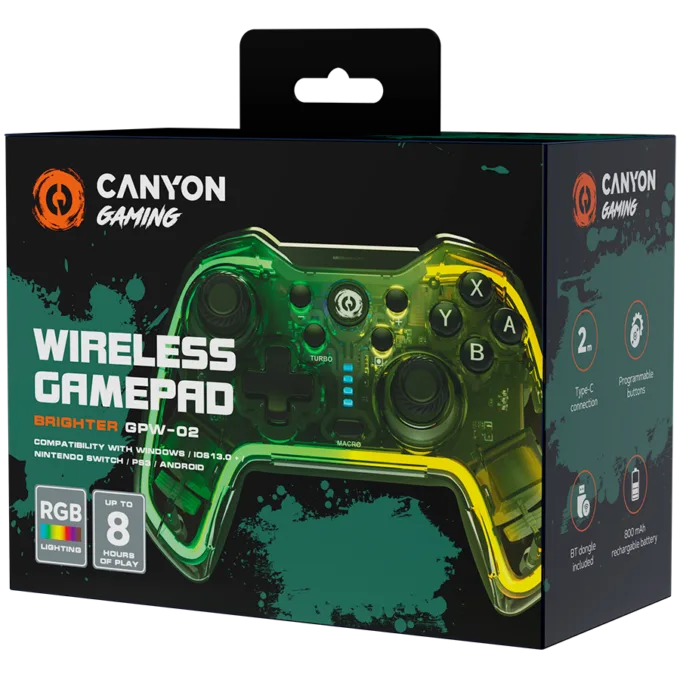 CANYON gamepad Brighter GPW-02 BT+Dongle Wireless Crystal — image 5