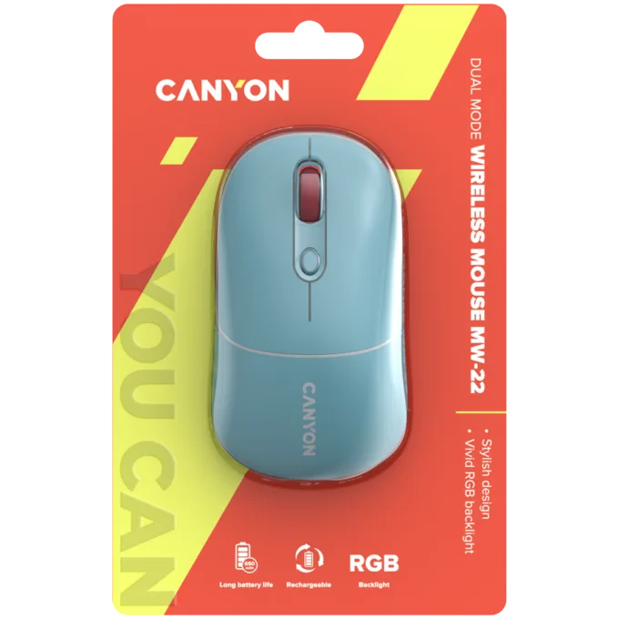 CANYON mouse MW-22 Dual Band RGB Wireless Dark Cyan — image 6