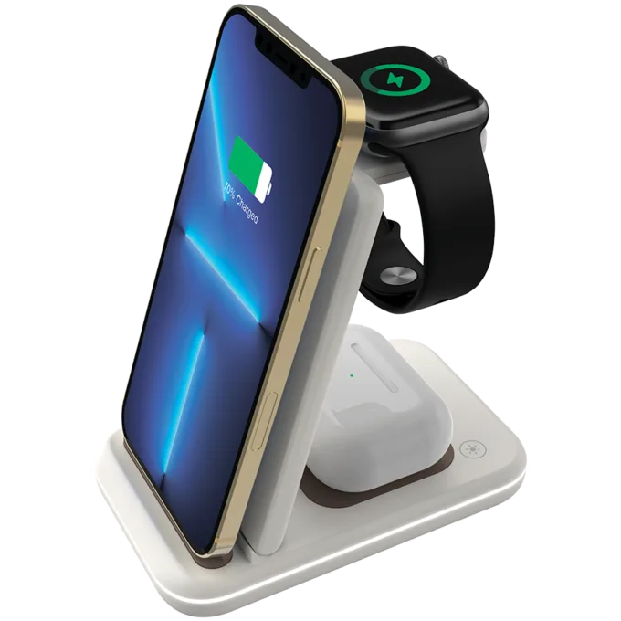 CANYON wireless charger WS-304 15W 3in1 Cosmic Latte — image 1