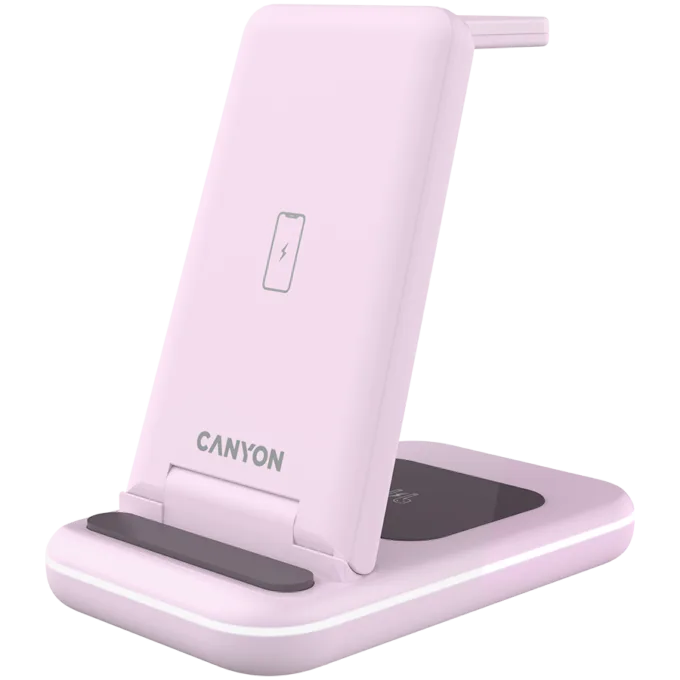 CANYON wireless charger WS-304 15W 3in1 Iced Pink — image 2