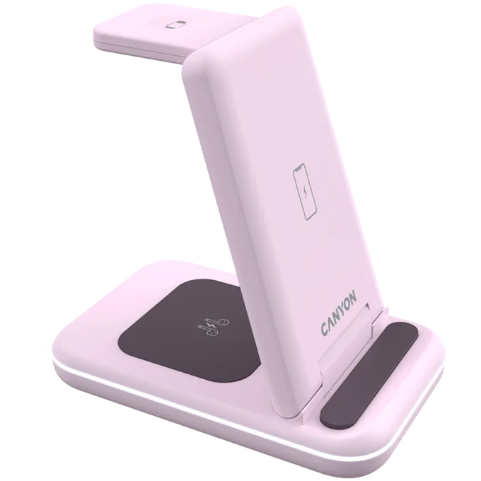 CANYON wireless charger WS-304 15W 3in1 Iced Pink — image 4