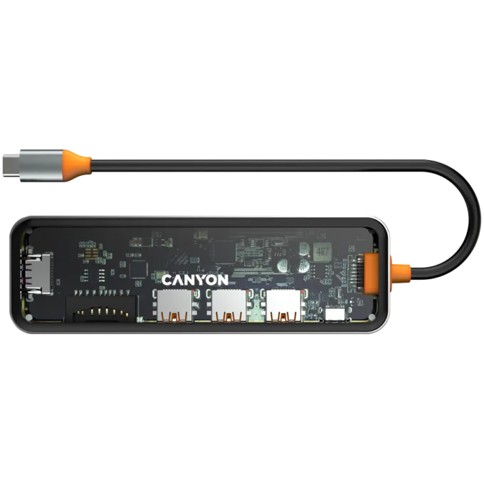 CANYON hub DS-13 7in1 4k USB-C Transparent Space Grey — image 5
