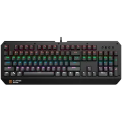 CANYON Hazard GK-6, Wired multimedia gaming keyboard with lighting effect, 108pcs rainbow LED, Numbers 104keys, EN double injection layout, cable length 1.8M, 450.5*163.7*42mm, 0.90kg, color black