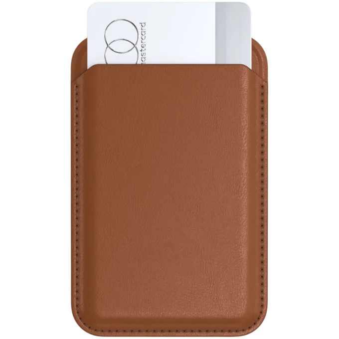 SATECHI Vegan-Leather Magnetic Wallet Stand (Brown) — image 4