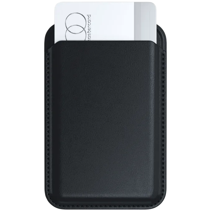 SATECHI Vegan-Leather Magnetic Wallet Stand (Black) — image 4