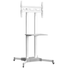 ONKRON Mobile TV Stand Rolling TV Cart for 40 to 65 Inch LCD LED TV Screens, White