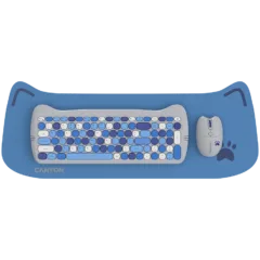 CANYON HSET-W6 EN Keyboard+Mouse Kitty Edition AAA+АА Wireless Blue