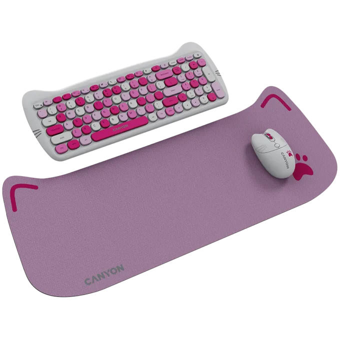 CANYON HSET-W6 EN Keyboard+Mouse Kitty Edition AAA+АА Wireless Pink — image 2